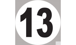 numéro 13 - 5x5cm - Sticker/autocollant