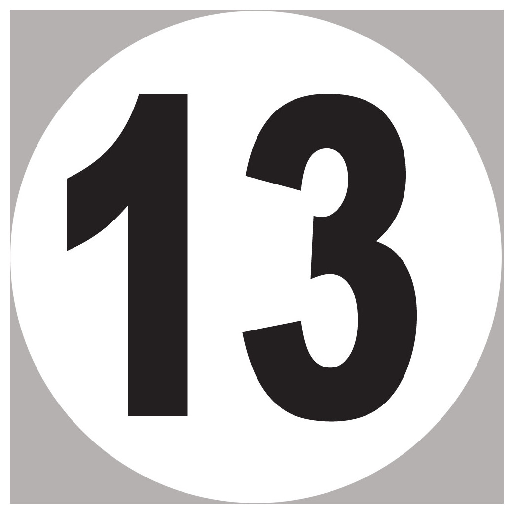 numéro 13 - 10x10cm - Sticker/autocollant