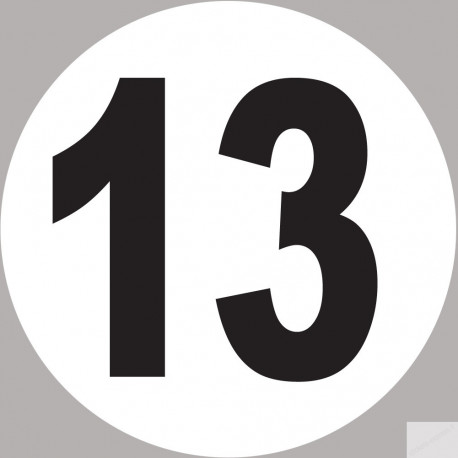 numéro 13 - 10x10cm - Sticker/autocollant