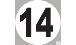 numéro 14 - 5x5cm - Sticker/autocollant