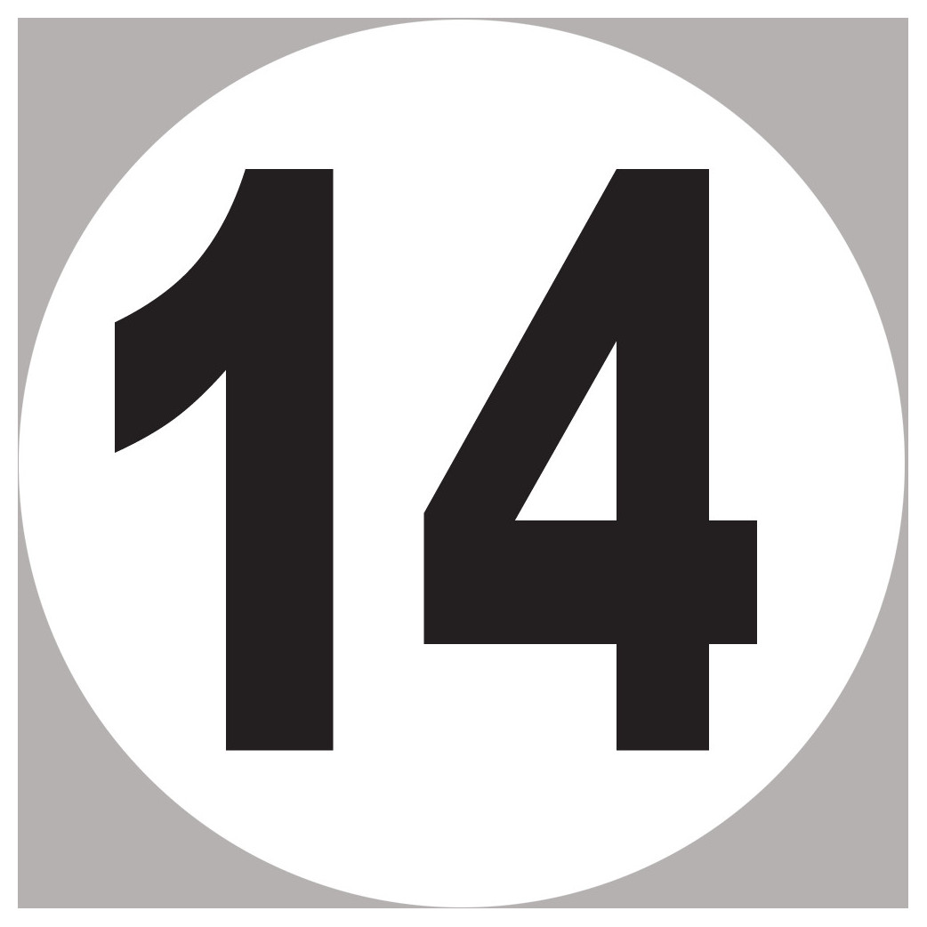 numéro 14 - 15x15cm - Sticker/autocollant