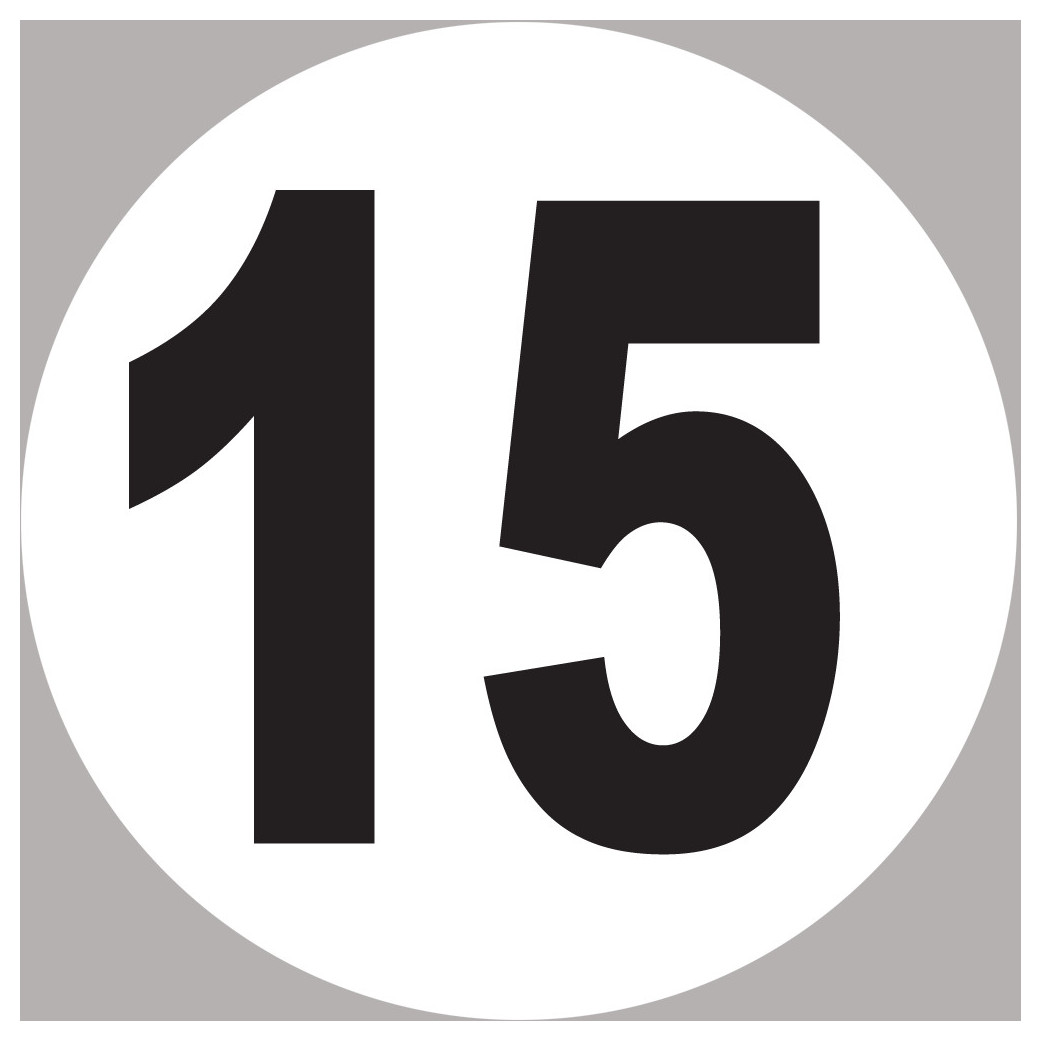 numéro 15 - 5x5cm - Sticker/autocollant