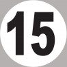 numéro 15 - 5x5cm - Sticker/autocollant