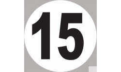 numéro 15 - 10x10cm - Sticker/autocollant