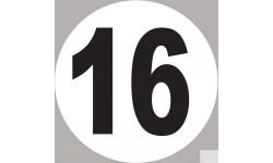 numéro 16 - 5x5cm - Sticker/autocollant