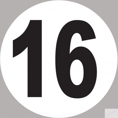 numéro 16 - 10x10cm - Sticker/autocollant