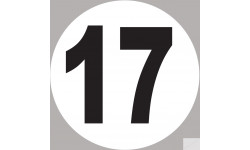 numéro 17 - 5x5cm - Sticker/autocollant
