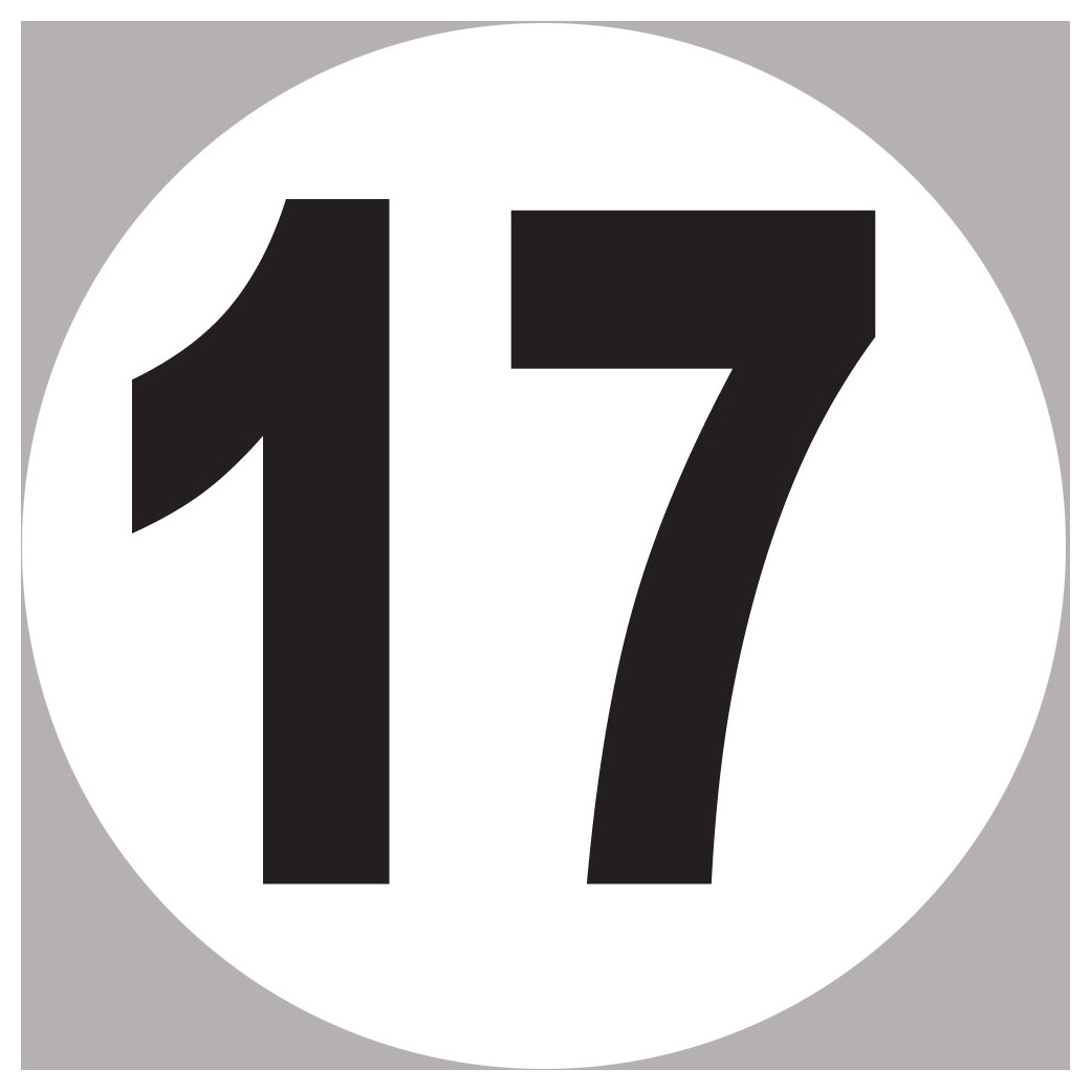 numéro 17 - 10x10cm - Sticker/autocollant