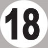 numéro 18 - 5x5cm - Sticker/autocollant