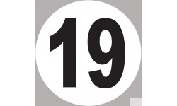 numéro 19 - 10x10cm - Sticker/autocollant