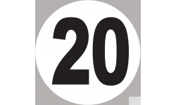 numéro 20 - 20x20cm - Sticker/autocollant