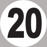 numéro 20 - 20x20cm - Sticker/autocollant