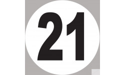 numéro 21 - 20x20cm - Sticker/autocollant