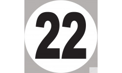 numéro 22 - 5x5cm - Sticker/autocollant