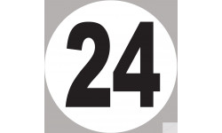 numéro 24 - 5x5cm - Sticker/autocollant