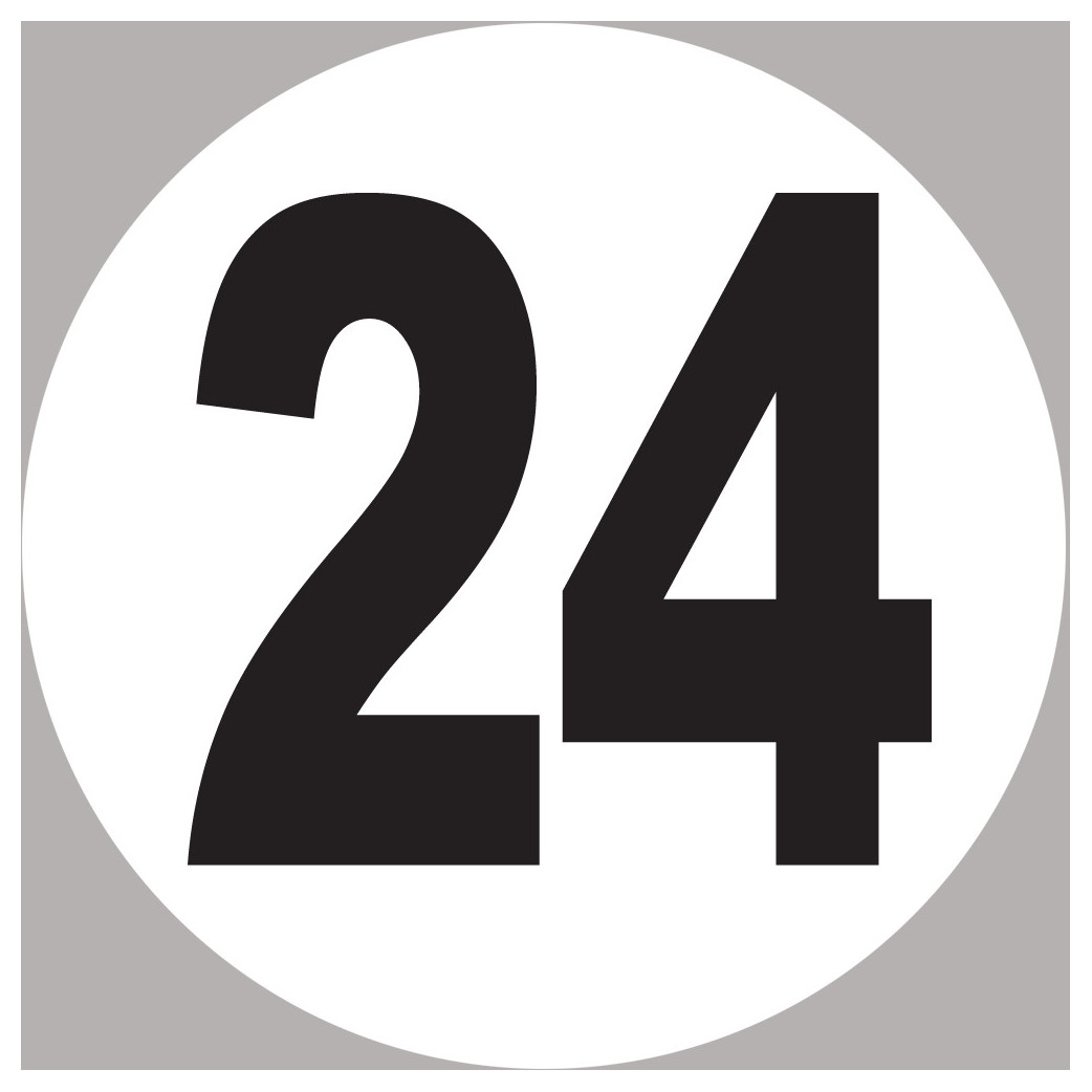 numéro 24 - 15x15cm - Sticker/autocollant