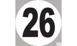 numéro 26 - 20x20cm - Sticker/autocollant
