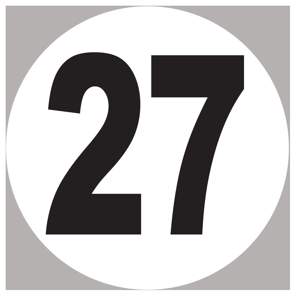 numéro 27 - 5x5cm - Sticker/autocollant