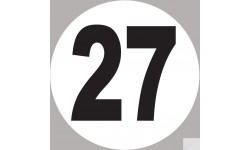 numéro 27 - 20x20cm - Sticker/autocollant