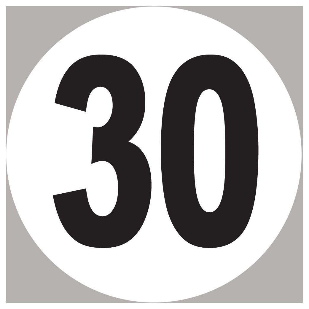 numéro 30 - 5x5cm - Sticker/autocollant