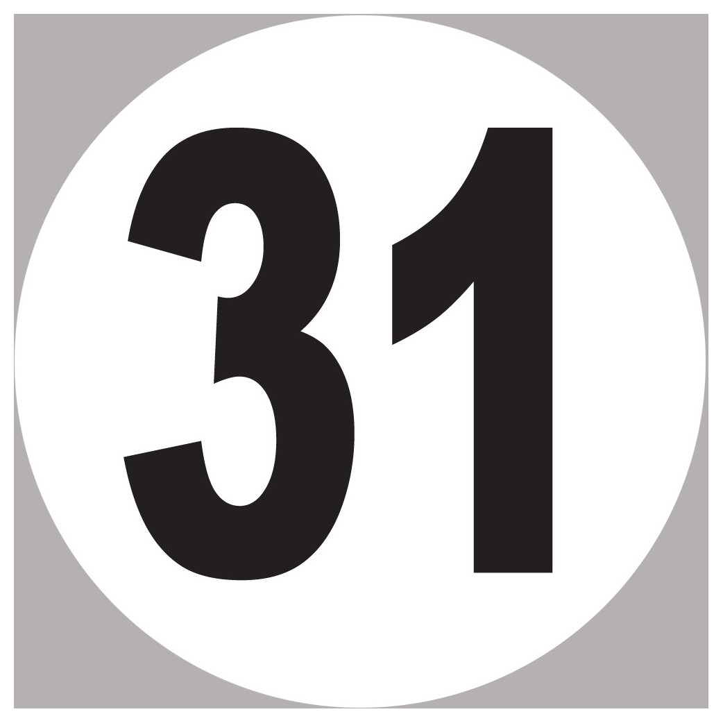 numéro 31 - 15x15cm - Sticker/autocollant