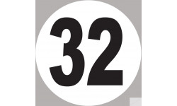 numéro 32 - 20x20cm - Sticker/autocollant
