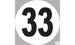 numéro 33 - 15x15m - Sticker/autocollant