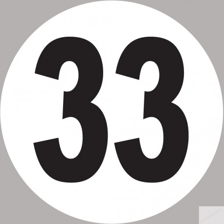 numéro 33 - 15x15m - Sticker/autocollant