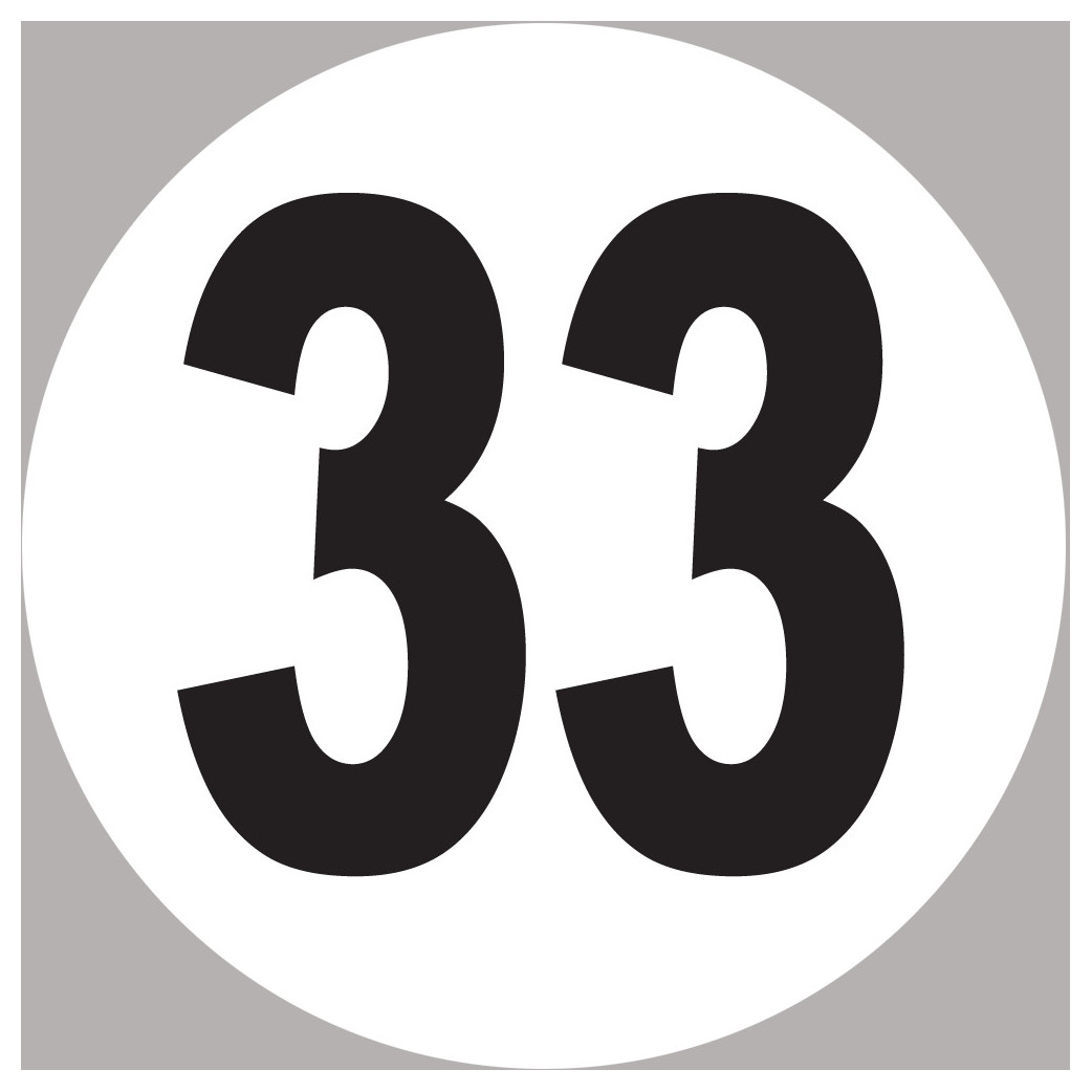 numéro 33 - 20x20m - Sticker/autocollant