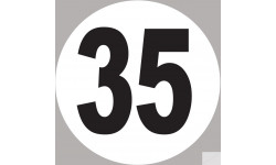 numéro 35 - 5x5cm - Sticker/autocollant