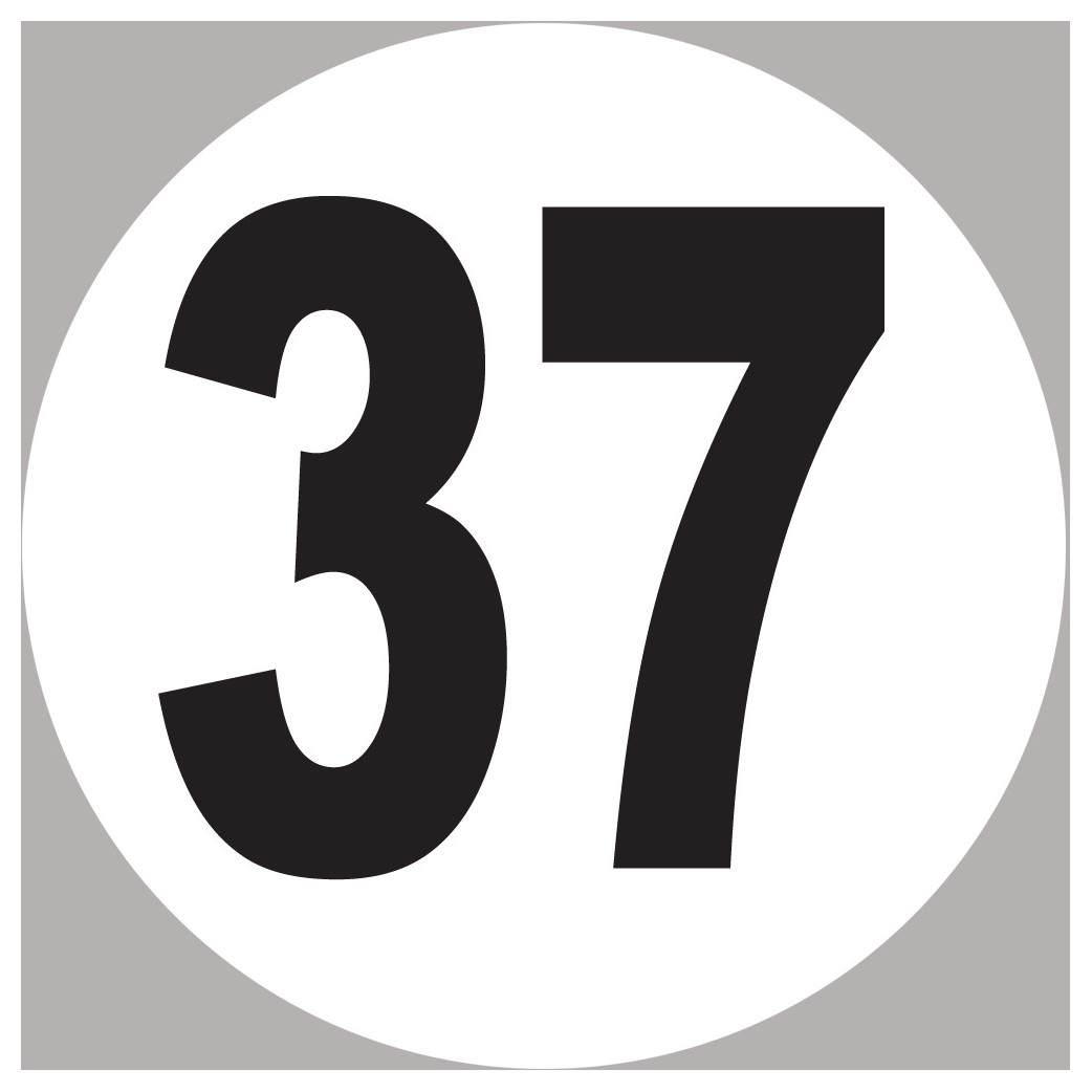 numéro 37 - 20x20cm - Sticker/autocollant