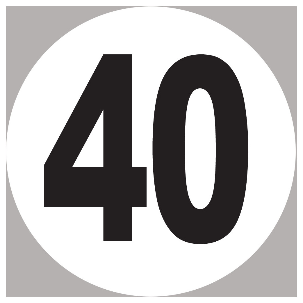 numéro 40 - 10x10cm - Sticker/autocollant