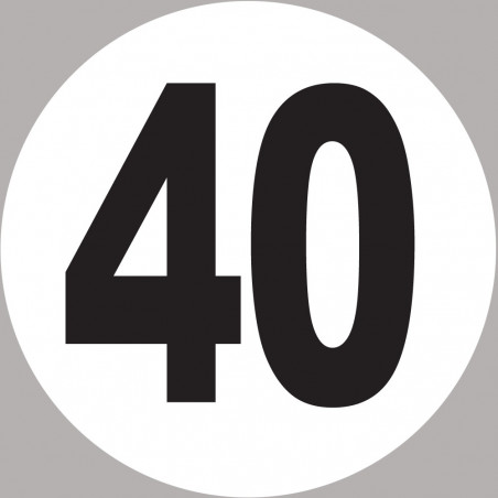 numéro 40 - 20x20cm - Sticker/autocollant