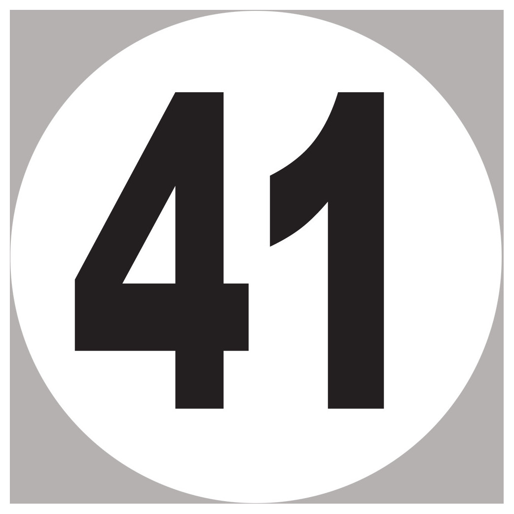 numéro 41 - 15x15cm - Sticker/autocollant