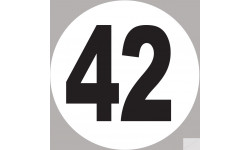 numéro 42 - 5x5cm - Sticker/autocollant
