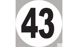 numéro 43 - 5x5cm - Sticker/autocollant