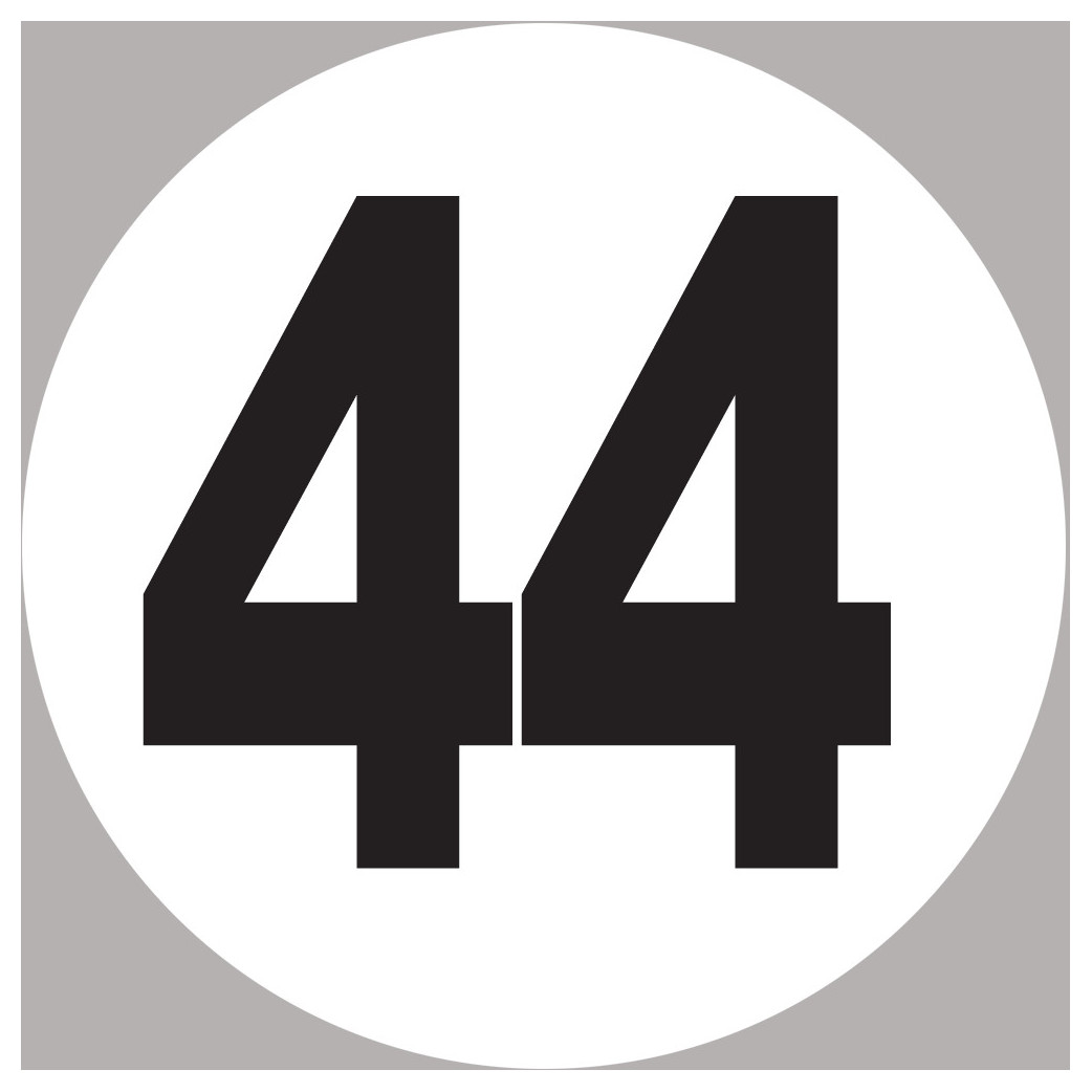 numéro 44 - 5x5cm - Sticker/autocollant