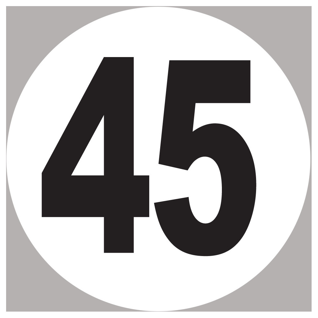 numéro 45 - 5x5cm - Sticker/autocollant
