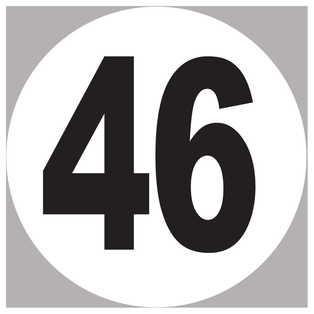 numéro 46 - 5x5cm - Sticker/autocollant