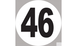 numéro 46 - 5x5cm - Sticker/autocollant