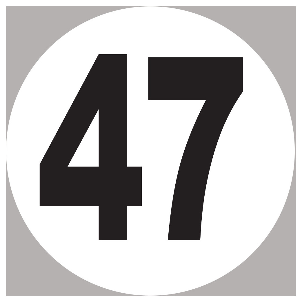 numéro 47 - 10x10cm - Sticker/autocollant