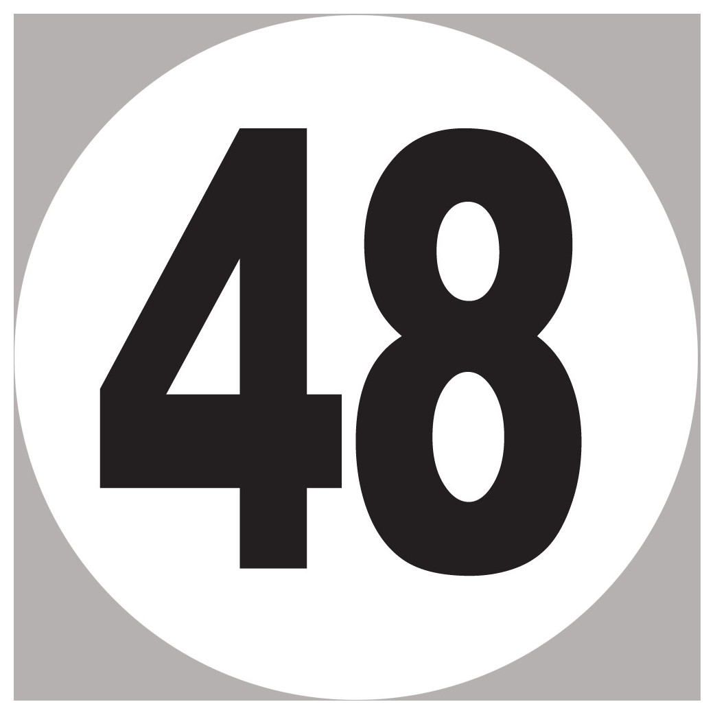 numéro 48 - 5x5cm - Sticker/autocollant