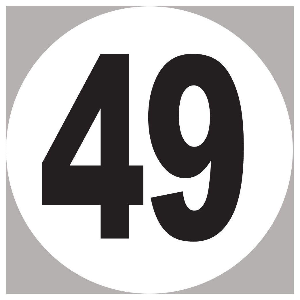 numéro 49 - 10x10cm - Sticker/autocollant