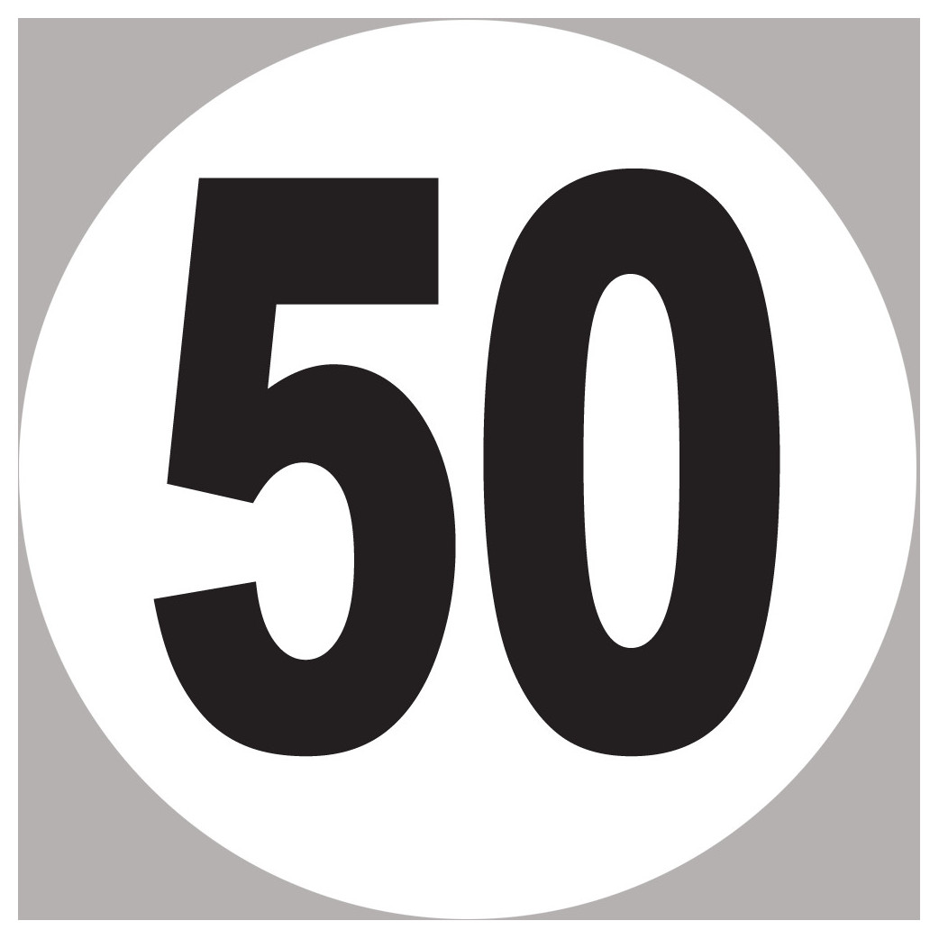 numéro 50 - 20x20cm - Sticker/autocollant