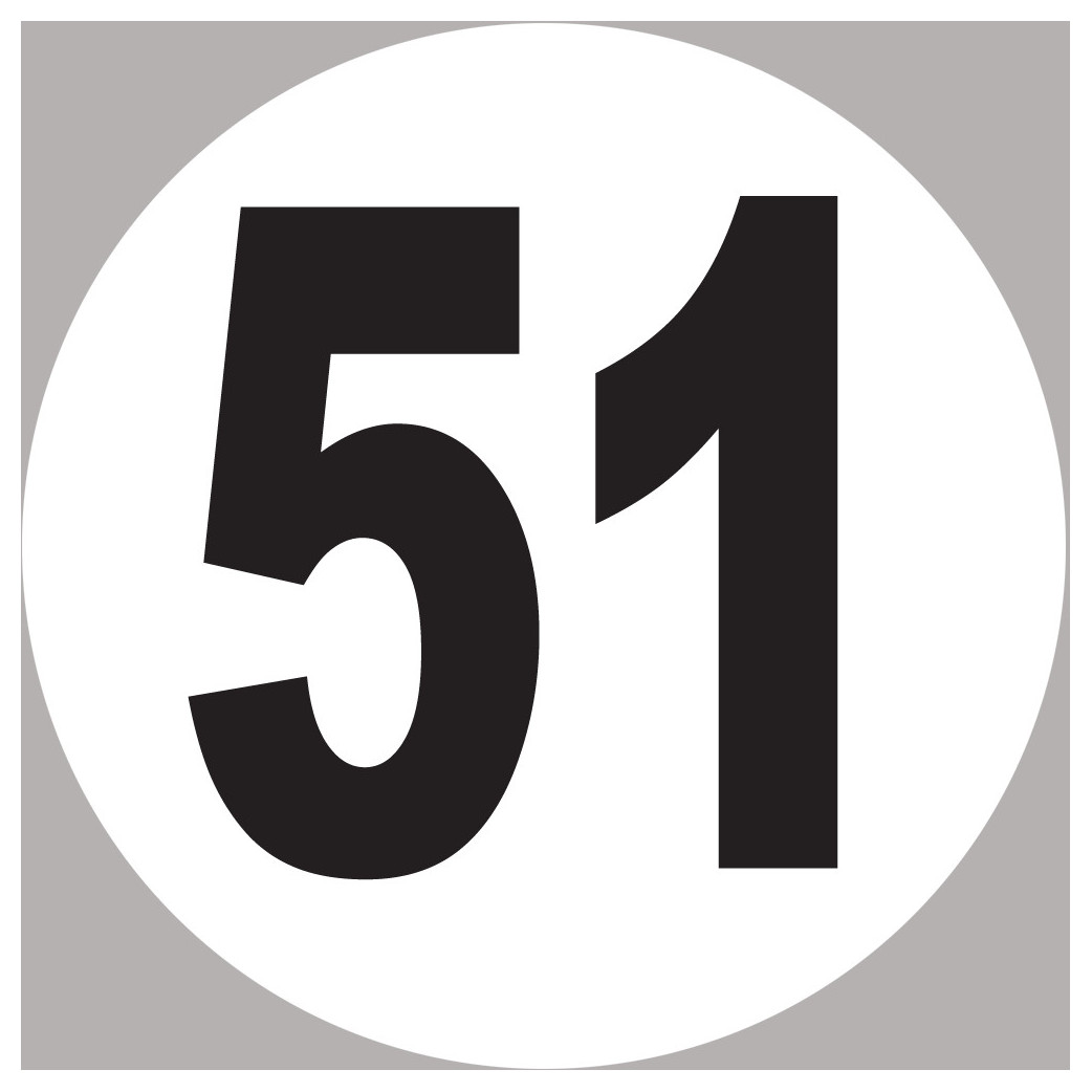 numéro 51 - 5x5cm - Sticker/autocollant