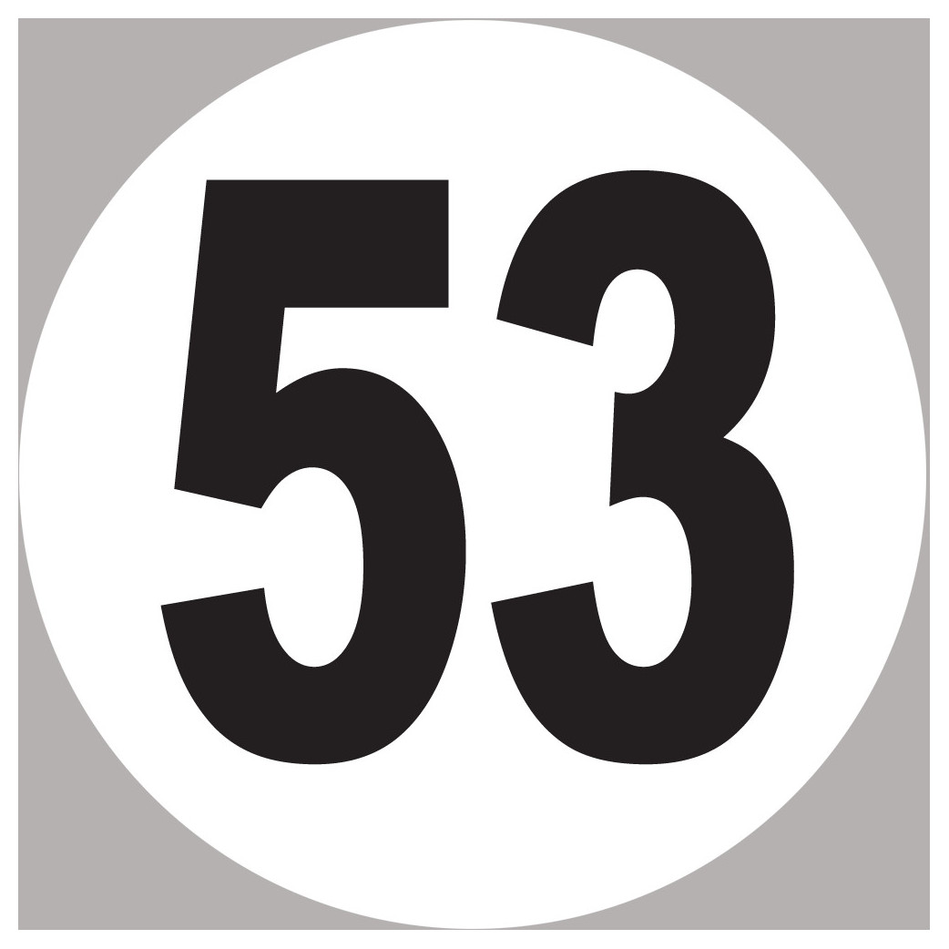 numéro 53 - 5x5cm - Sticker/autocollant