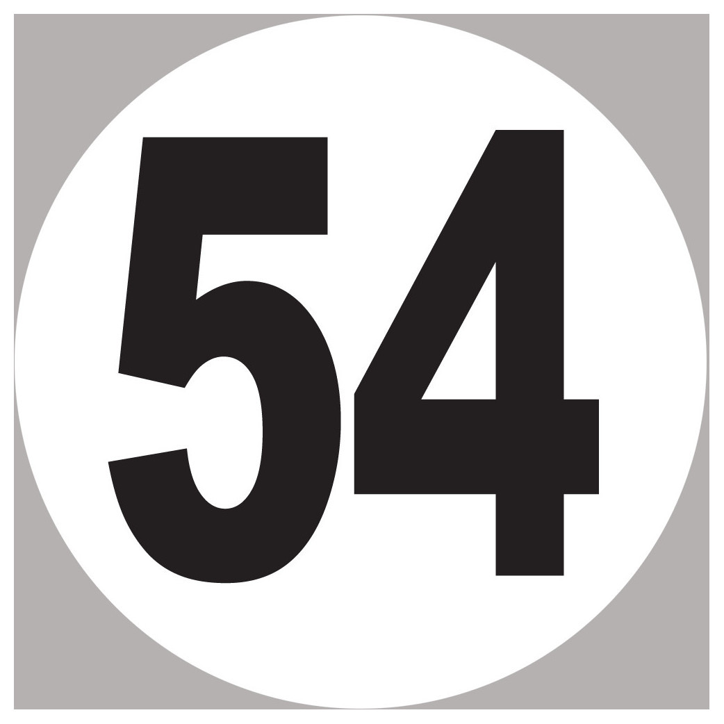 numéro 54 - 10x10cm - Sticker/autocollant