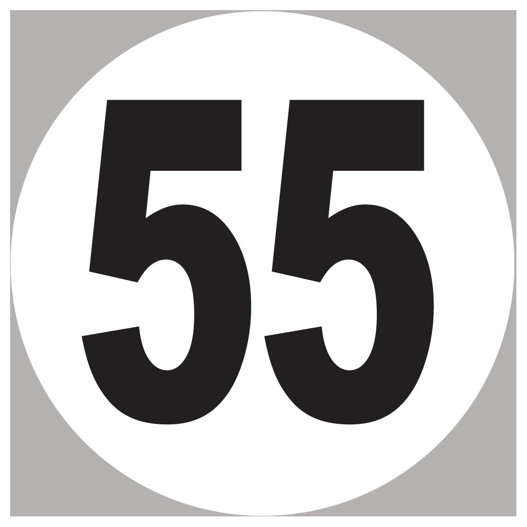 numéro 55 - 5x5cm - Sticker/autocollant