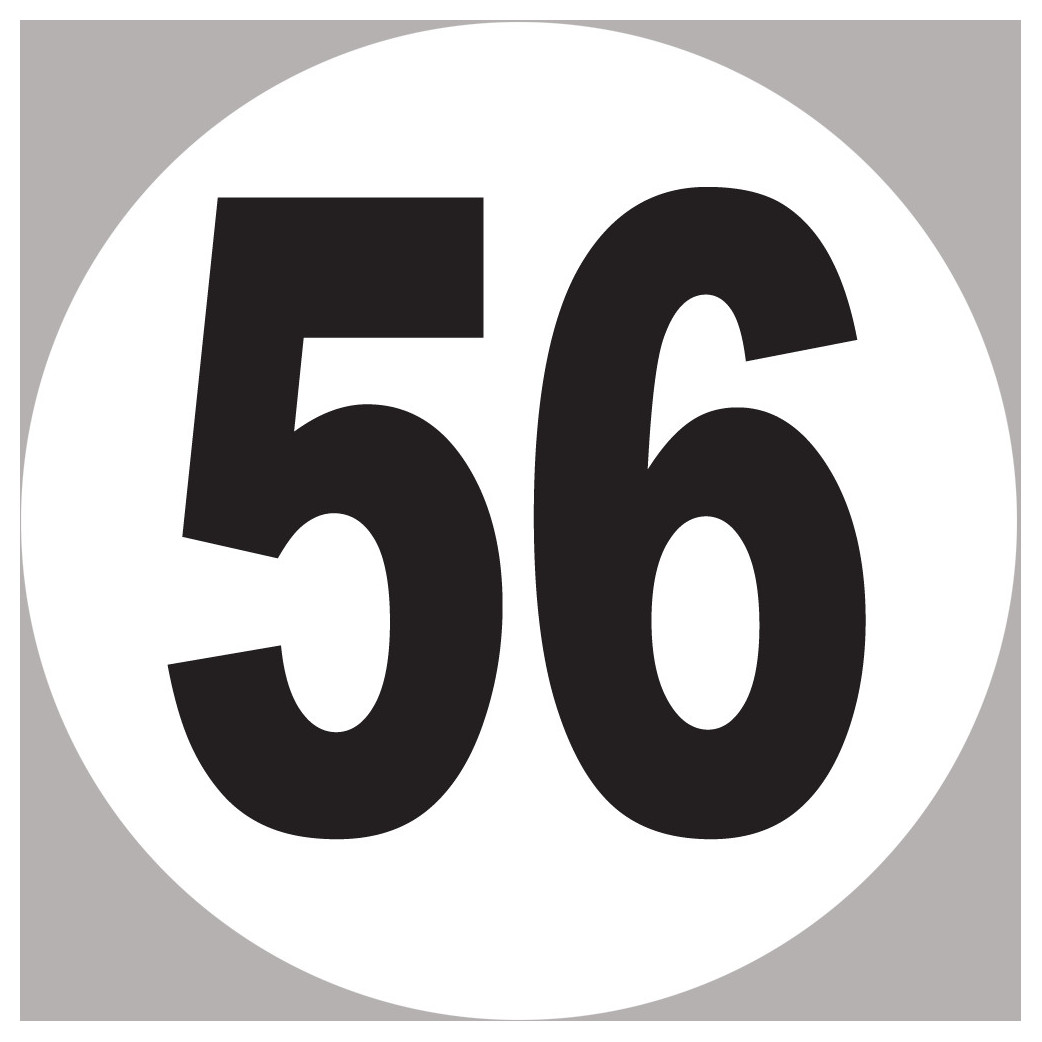 numéro 56 - 20x20cm - Sticker/autocollant