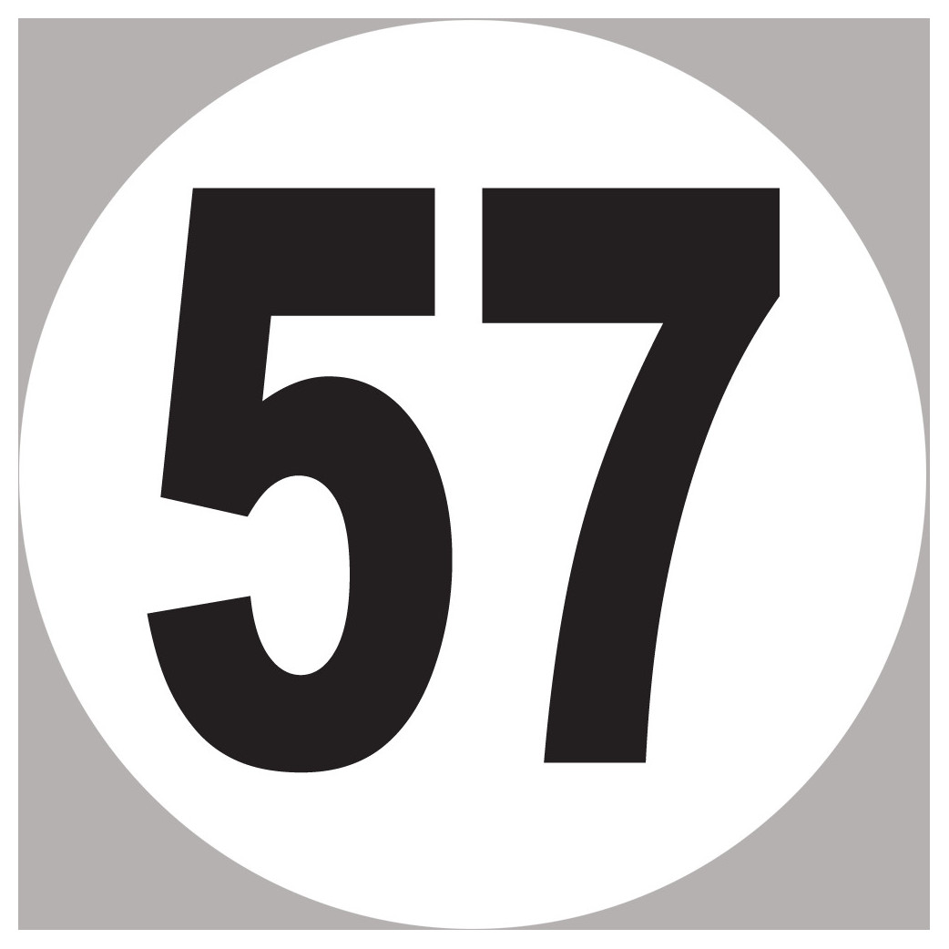 numéro 57 - 10x10cm - Sticker/autocollant